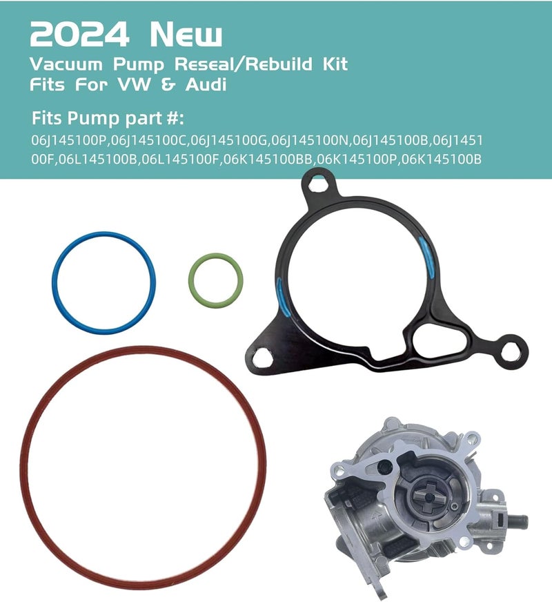 Maigoo Vacuum Pump Reseal/Rebuild Kit Gasket Fits for VW GTI GLI Golf Jetta Beetle Passat &Audi B8 A4 Q5 Q7 A3 A5 A6 1.8T & 2.0T TSI/TFSI,Replaces 06J145100C/G/P/N/F - Image 2